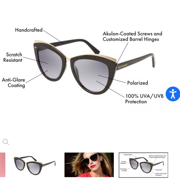 Privé Revaux eyewear, the Juliet black sunglasses - Picture 3 of 5